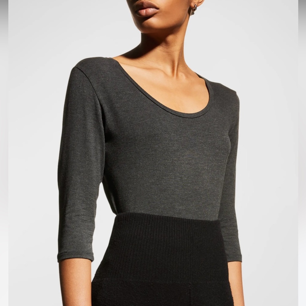 Majestic Filatures soft touch 3/4 sleeve scoop neck tee sz 4/ Large